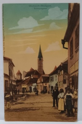 MEDIAS , STRADA FIERARILOR , CARTE POSTALA ILUSTRATA , INCEPUTUL SEC. XX foto
