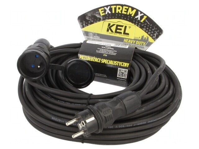 Prelungitor Alimentare 30m 16A Negru