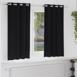 vidaXL Perdele cu perdele 2 pcs Negru 175 x 140 cm Poliester