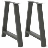 VidaXL Picioare de masă &icirc;n formă de A, 2 buc., antracit, 80x(72-73) cm, oțel