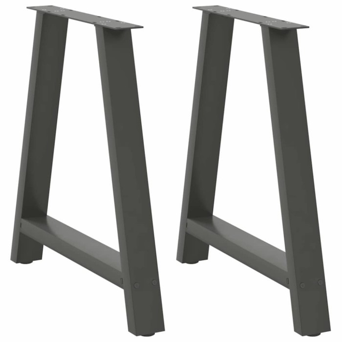 vidaXL Picioare de masă &icirc;n formă de A, 2 buc., antracit, 80x(72-73) cm, oțel