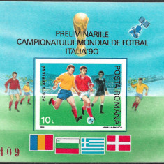 ROMÂNIA 1990 - LP 1235 - CAMPIONATUL MONDIAL DE FOTBAL DIN ITALIA - COLIȚĂ MNH