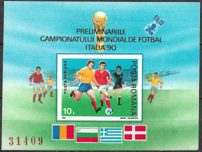 ROM&amp;Acirc;NIA 1990 - LP 1235 - CAMPIONATUL MONDIAL DE FOTBAL DIN ITALIA - COLIȚĂ MNH foto