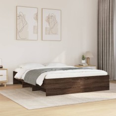 vidaXL Cadru pat fără saltea stejar maro, 160x200 cm, lemn prelucrat 3295645