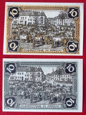 Germania lot 2 notgeld 2 x 10 pfennig 1921 Pr&amp;uuml;m UNC ** foto
