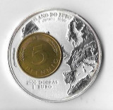 Moneda 2000 dobras 1999, 5 pfennig - Sao Tome e Principe, 31,1 g argint, capsula, America Centrala si de Sud