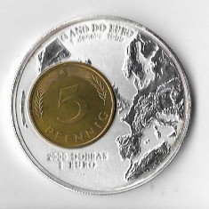 Moneda 2000 dobras 1999, 5 pfennig - Sao Tome e Principe, 31,1 g argint, capsula