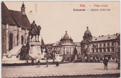 CP CLUJ PIATA UNIRII KOLOSZVAR MATYAS KIRALY ter ND(1923) foto