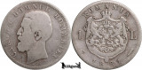 1881 V, 1 Leu - Carol I - Regatul Rom&acirc;niei | KM 14, Argint