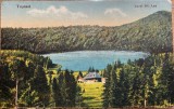 1934 CP color interbelică Tușnad / Lacul Sft Ana / foto Oscar Adler din Brasov la filiala Tusnad Bai / istoria turismului romanesc, Necirculata, Fotografie