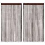 Gossi draperii cu franjuri, 2 buc., 100 x 250 cm, maro