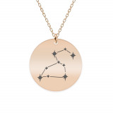 Colier argint 925 placat cu aur Roz personalizat cu constelatii - Leu