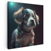 Tablou portret catel caine in spatiu 1681 Tablou canvas pe panza CU RAMA 80x80 cm