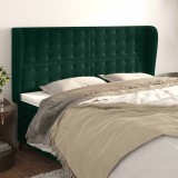 vidaXL Tăblie pat cu aripioare verde &icirc;nchis 203x23x118/128cm catifea 3118459