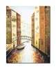 Tablou peisaj din Venetia pictat manual 120x90cm ulei pe panza in cutit efect 3D, gata de agatat pe perete