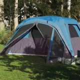 VidaXL Cort de familie cu verandă 6 persoane, albastru, impermeabil