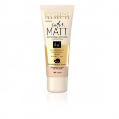 Fond de ten, Eveline Cosmetics, Satin Matt 4w1, 101 Ivory, 30 ml