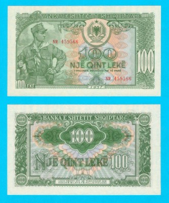 Albania (p#30) 100 Leke 1957 UNC &amp;#039;Cu Filigran&amp;#039; serie: NR 459566 foto