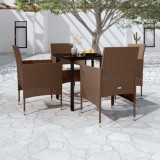 VidaXL Set de servit masa pentru grădină, 5 piese, maro și negru