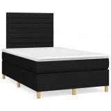 Cumpara ieftin Pat box spring cu saltea, negru, 120x200 cm, textil