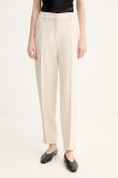 Iceberg pantaloni femei, culoarea bej, fason tigareta, high waist, B101 5142