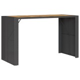 Cumpara ieftin Masa bar gradina blat lemn acacia negru 185x80x110 cm poliratan