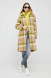 Cumpara ieftin United Colors of Benetton palton din lana culoarea bej, de tranzitie