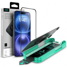 Folie de protectie Ecran ESR Armorite pentru Apple iPhone 16 Pro, Sticla Securizata, Full Glue, Neagra