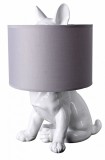 Lampa de masa cu un buldog si abajur gri deschis CW264, Veioze