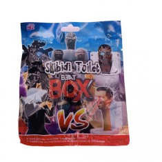 Plic Skibidi Toilet Beat Box, cu Figurina si Cartonase Surpriza, 9 cm