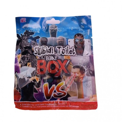 Plic Skibidi Toilet Beat Box, cu Figurina si Cartonase Surpriza, 9 cm foto