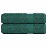 VidaXL Prosoape de duș 2 buc Verde 70x140 cm 360 g/m&sup2; 100% bumbac