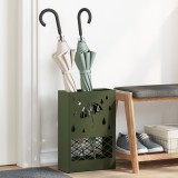 vidaXL Suport pentru Umbrelă Verde Măsliniu, 28x12x41 cm, Oțel