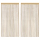 Draperii cu franjuri, 2 buc., 140 x 250 cm, bej