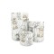 Cutie depozitare jucarii, MimiNu, Set 3 cosuri rotunde cu dimensiuni generoase pentru jucarii, Cu volanase, Dimensiuni 50x35 cm,