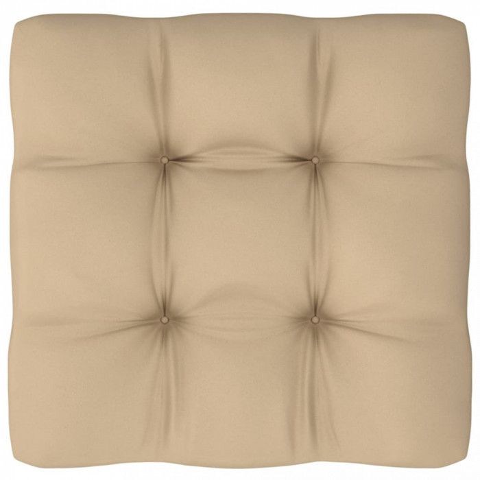 Pernă pentru canapea din paleți, bej, 58 x 58 x 10 cm