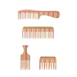 Set 4 piepteni din lemn NATURAL TENDENCY, LABOR PRO