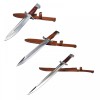 Set 3 Cutite Vanatoare AK-47 IdeallStore, Otel Argintiu, Husa Cadou, Camping