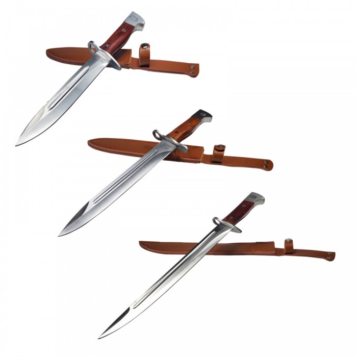Set 3 cutite vanatoare, IdeallStore&reg; AK-47, husa cadou