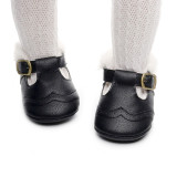 Pantofiori negri imblaniti pentru fetite - Lilly (Marime Disponibila: 3-6 luni