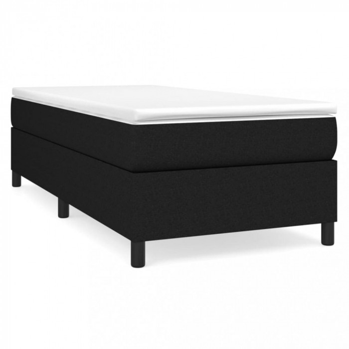 Cadru de pat continental, negru, 80x200 cm, material textil
