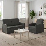 Cumpara ieftin Set de canapea 2 pcs Gri inchis Tesatura din corduroy