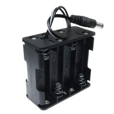 Suport baterii 8xAA, serie 12V, plastic ABS, mufa DC, alimentare electronica, DIY