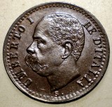 E.037 ITALIA UMBERTO I 1 CENTESIMO 1895 R XF, Europa, Cupru (arama)