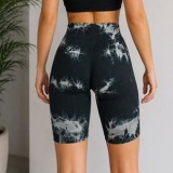 Colanti Sport Biker Tie-Dye Negru pentru Femei, CMCLASS