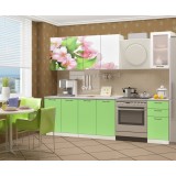 Bucatarie Famp Mar, 200x60x214 cm, Verde