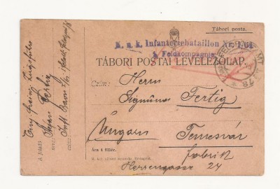 D1 Carte Postala Militara k.u.k. Imperiul Austro-Ungar , 1916, Temesvar foto