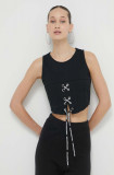 Karl Lagerfeld Jeans top femei, culoarea negru