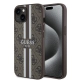 Husa originala Guess iPhone 15 Hardcase 4G Printed Stripes MagSafe, maro, GUHMP15SP4RPSW