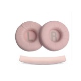 Set 2 bureti TXE + Banda superioara pentru casti JBL Tune 520 / 510 / 500 / T460 / T450 On-Ear, Roz, Spuma cu memorie, Piele ecologica creponata